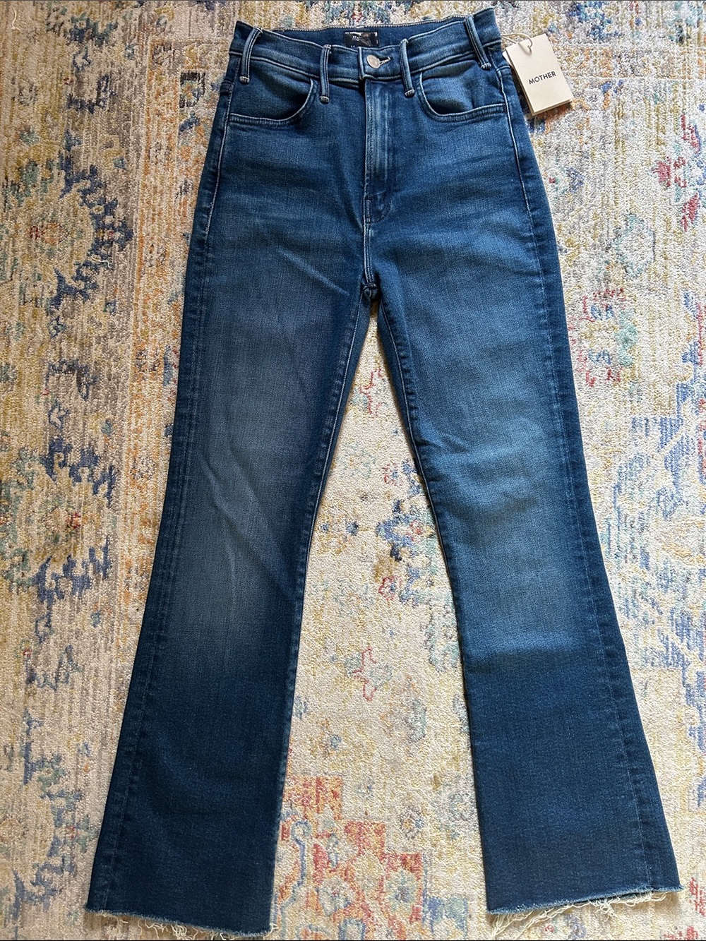 MOTHER Dark Blue High-Rise fit to Flare Jeans
